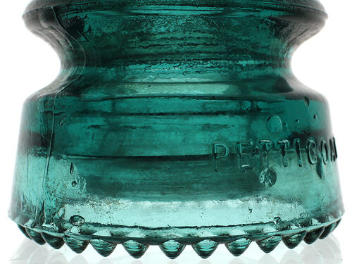 CD 162 Hemingray Tealish Blue with interesting Mold Markings