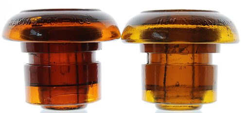CD 1070 Hemingray Orange Amber with Under Poured Umbrella