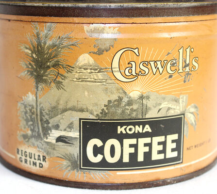 Two Caswell Hawaiian Coffee Tins  Working for Womens Rights