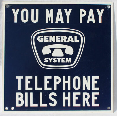 General Telephone Double Side Sign from the 1950s
