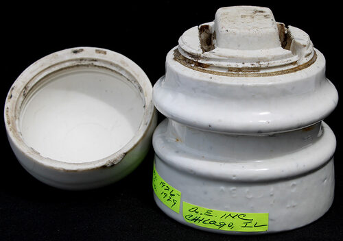U-188 Automatic Electric Company Dry Spot in White Glaze