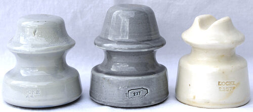 Box Lot #1: Five Porcelain Insulators