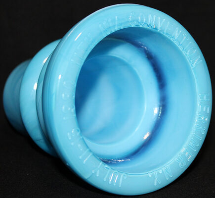 Commemorative: 1980 Herkimer, NY Swirled Blue Milk
