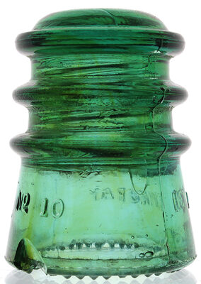 CD 115 Hemingray Green Aqua w/ Abundant Amber Swirls