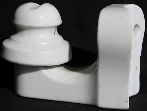 U-2294A German Combined Mounting Pin & Insulator with Curved Back Plate