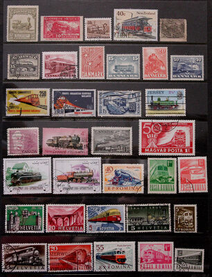 Stamps: 93 Worldwide Stamps Featuring Trains