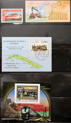 Stamps: 93 Worldwide Stamps Featuring Trains