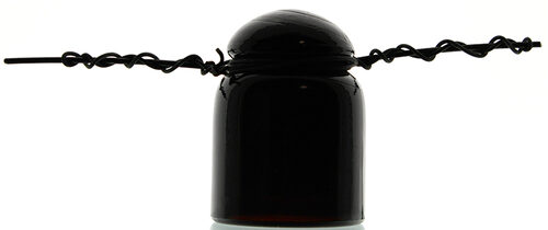 CD 443 Polish Insulator in Amber Black Glass with Original Wire